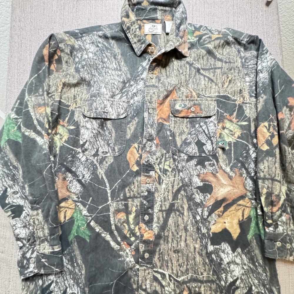 Mossy Oak Apparel Camo Flannel Shirt Mens 2XL Break Up Hunting Cotton 6006W